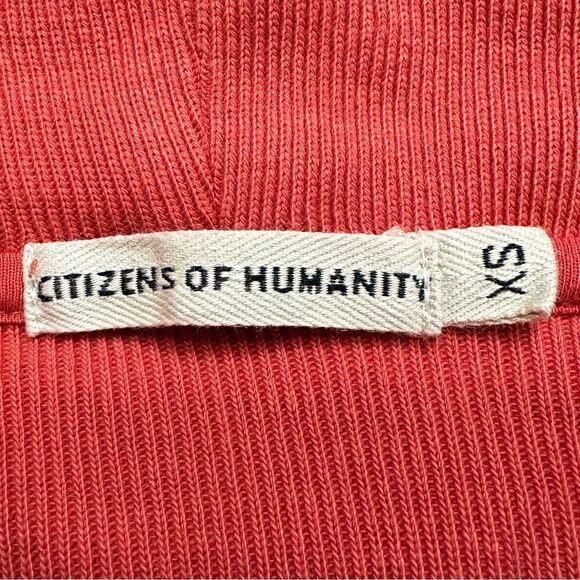 Citizens of Humanity 100% Cotton Shawl Collar Reddish Orange Sweatshirt - Picture 10 of 13